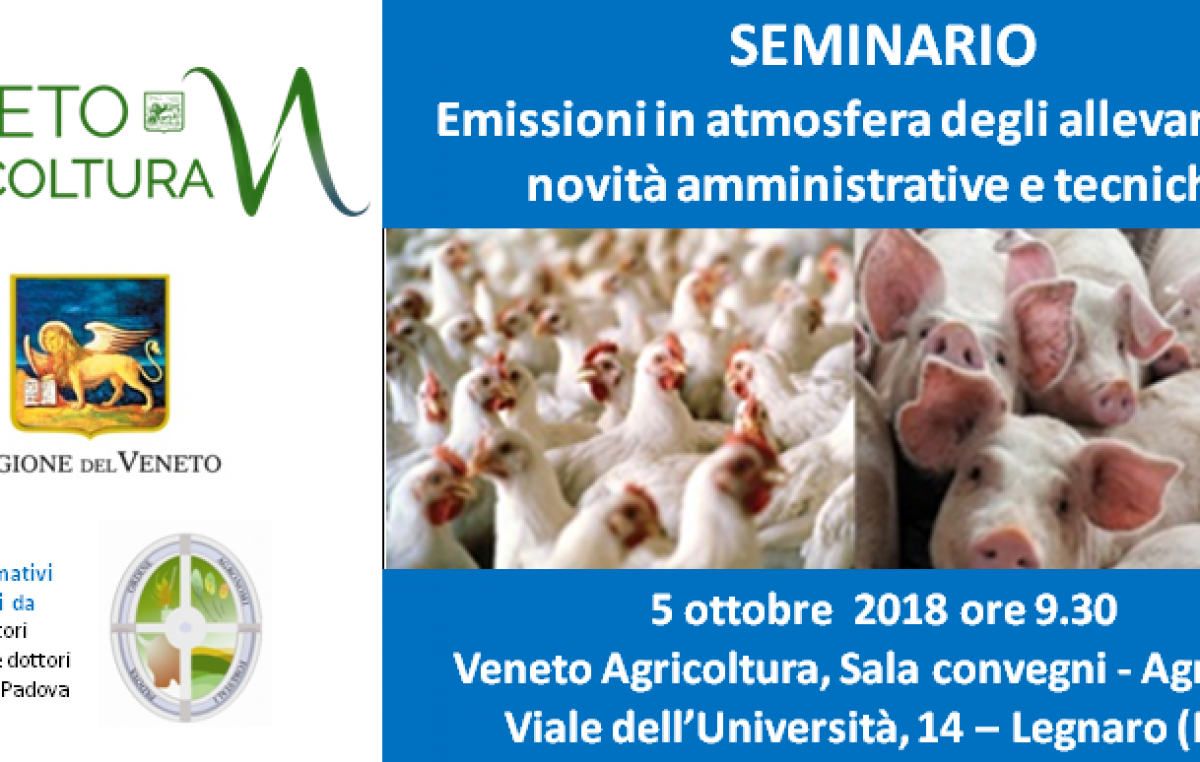 EMISSIONI IN ATMOSFERA DA ALLEVAMENTI ZOOTECNICI: A LEGNARO UN SEMINARIO DI VENETO AGRICOLTURA