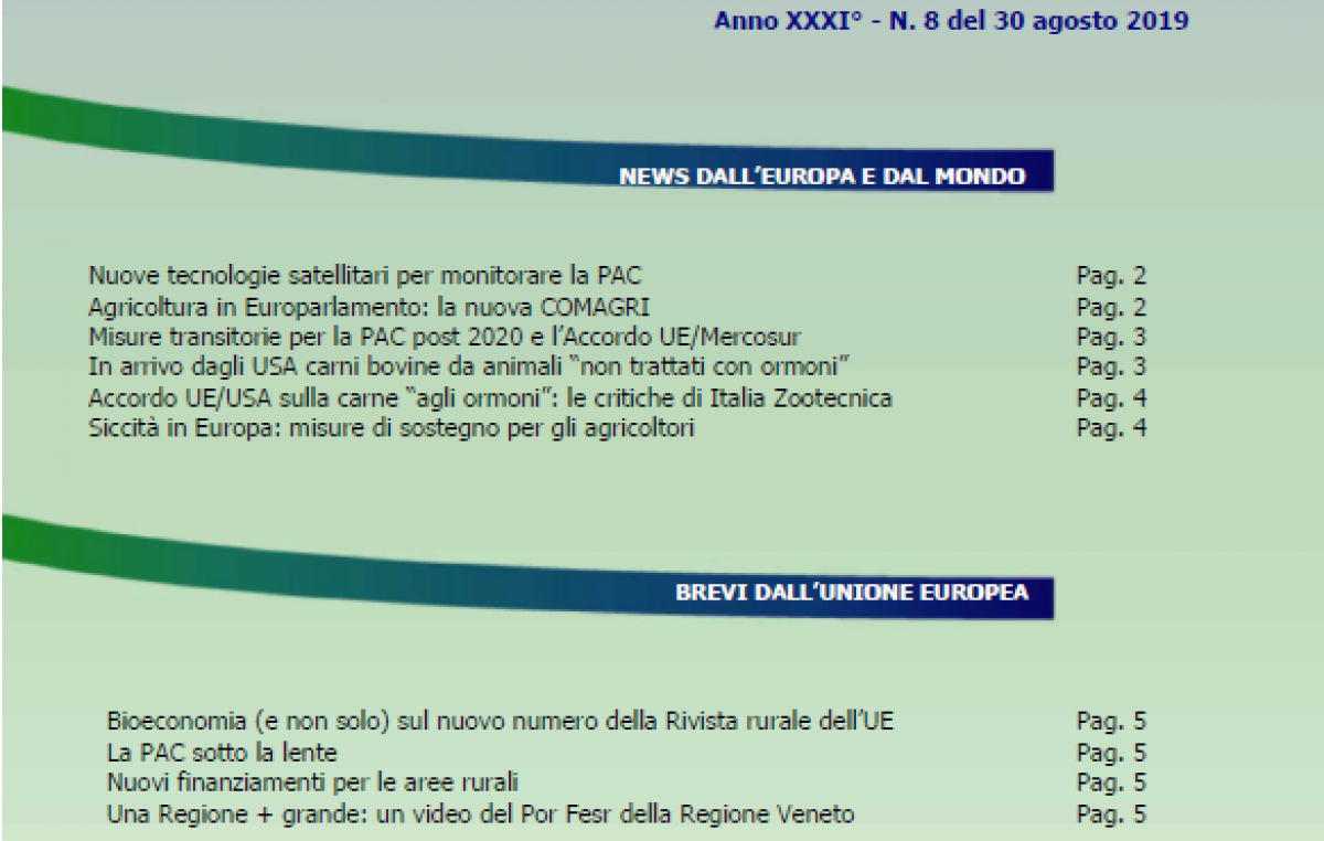Veneto Agricoltura Europa n. 8/2019