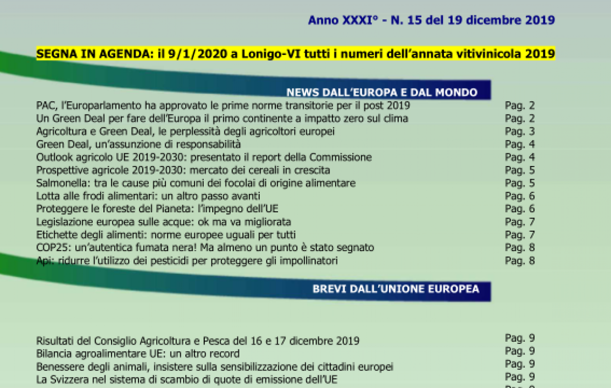 VENETO AGRICOLTURA EUROPA N. 15/2019