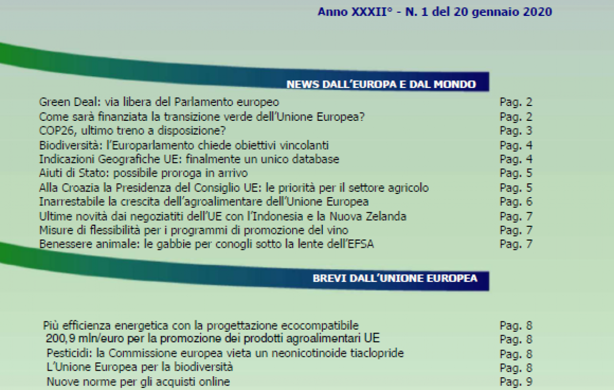 VENETO AGRICOLTURA EUROPA N. 01/2020