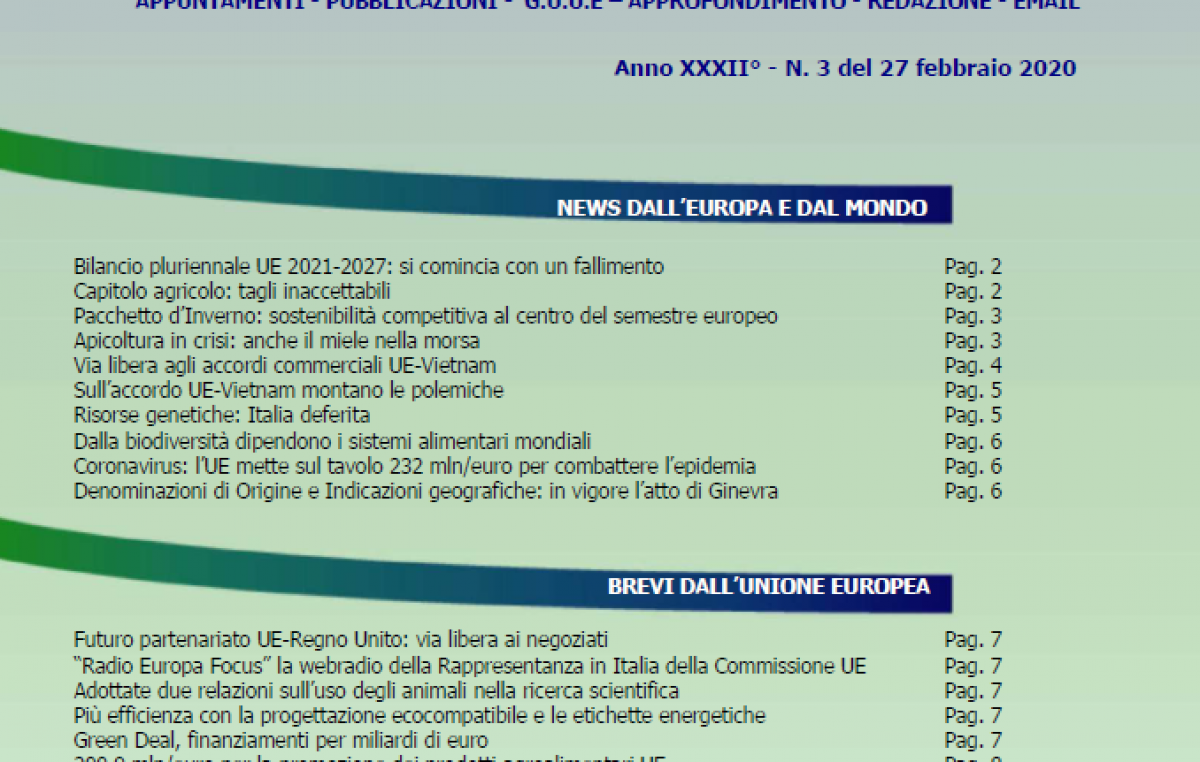 VENETO AGRICOLTURA EUROPA N. 03/2020