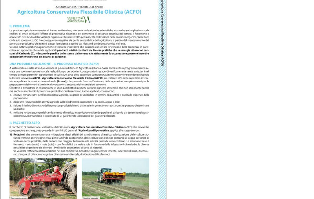 Vallevecchia 2023 – Schede Agricoltura sostenibile